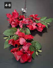 Ramură artificială decorativă - 77cm bougainvillea roșie