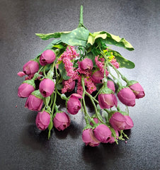 Buchet Bogat cu Boboci de Trandafiri 30cm – Flori Artificiale Decorative