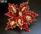 Floare de Crăciun decorativă roșu burgundy cu paiete și detalii aurii – floare 33cm, tijă 40cm