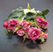 Buchet 10 trandafiri artificiali roz intens – flori decorative, 33cm