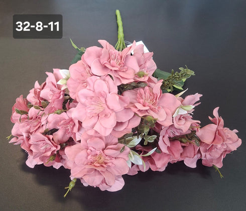 Buchet artificial trandafiri japonezi roz pudrat - 49cm