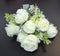 Buchet artificial 7 trandafiri ivory, flori mari - decor elegant, 49cm
