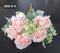 Buchet artificial 7 trandafiri roz pudrat, flori mari – decor elegant - 47cm