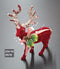 Ornament decorativ de Crăciun – Ren bordo cu coarne sclipitoare, 25x12cm