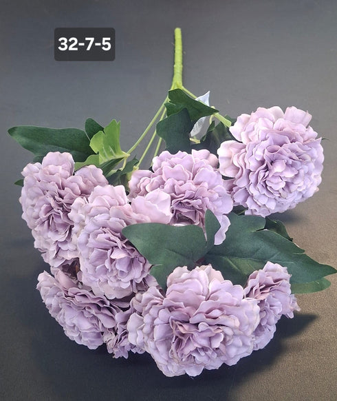 Buchet artificial de garoafe lila - 45cm, 11 flori