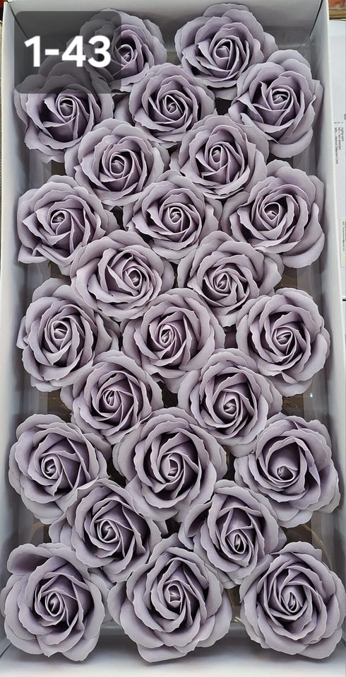 Trandafiri din pastă de săpun mov – Set 25 bucăți, 8cm