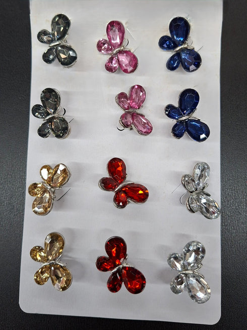 Broșe Fluture cu strasuri Colorate - 12/SET
