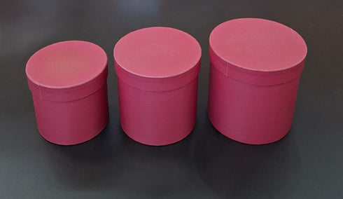 Cutii din carton cilindrice – burgundy 3/set