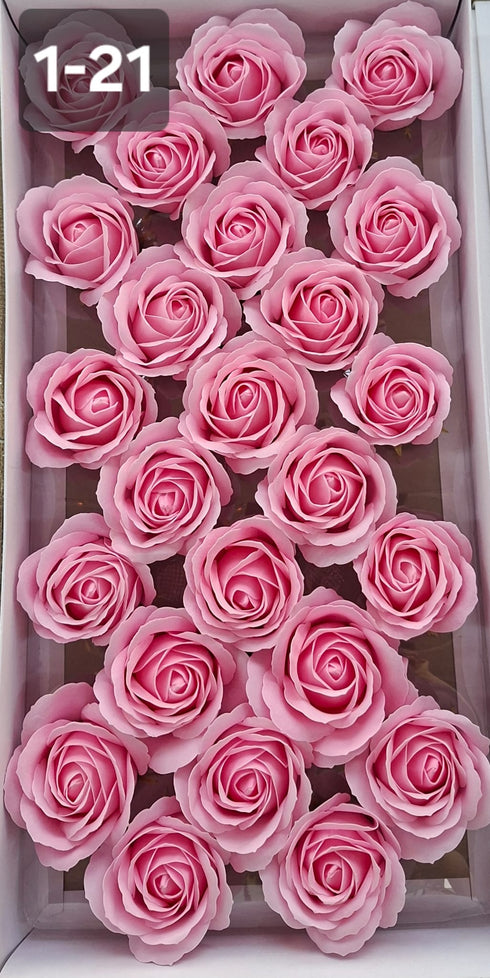 Trandafiri din pastă de săpun roz deschis – Set 25 bucăți, 8cm