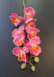 Orhidee artificială mini Phalaenopsis 80cm roz intens cu accente portocalii
