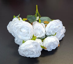 Buchet artificial ranunculus alb – 42cm