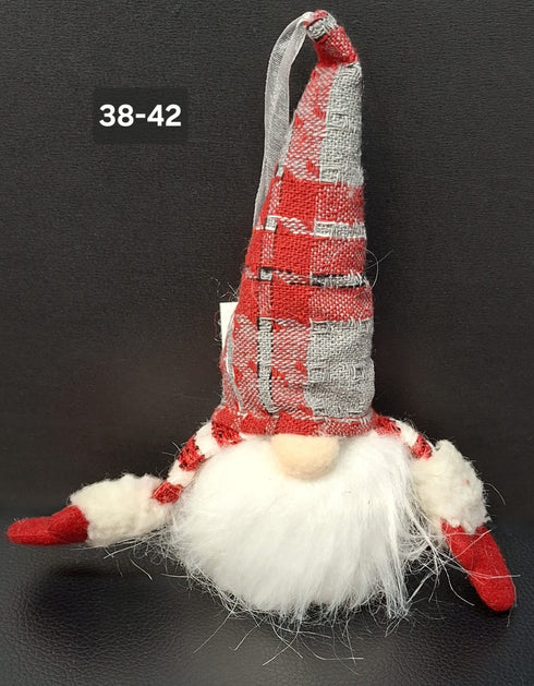 Spiriduș Decorativ de Crăciun cu LED, Roșu și Gri - 18cm