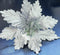 Crăciunițe artificiale argintii – flori decorative festive 10/set