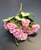 Buchet 10 trandafiri artificiali roz – flori decorative, 33cm