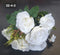 Buchet 7 trandafiri albi artificiali – 49cm, tije sârmă, material textil