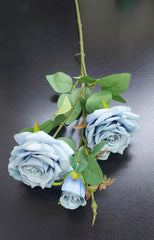 Fir Trandafir artificial albastru 65cm – flori decorative realiste