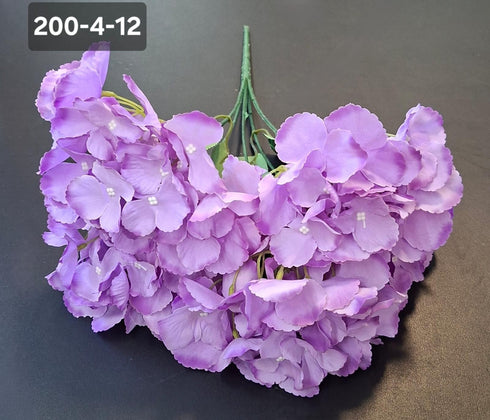 Buchet cu hortensii artificial mov-lila din material textil - 42cm