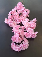 Fir decorativ cu flori de cireș roz intens – decor artificial floral 95cm