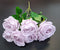 Buchet artificial cu trandafiri lila 6 flori – 46cm