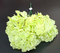 Buchet cu hortensii artificiale verde deschis, flori mari 52cm