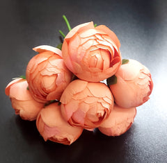 Buchet cu bujori artificiali somon – 7 flori 24cm