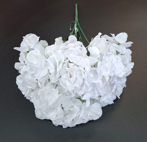 Buchet cu hortensii artificiale albe, flori mari 52cm