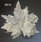 Floare de Crăciun decorativă argintie cu paiete și sclipici – floare 33cm, tijă 40cm