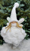 Figurină Îngeraș Decorativ Alb cu Aripi Irizate și Pălărie Tricotată – 35cm