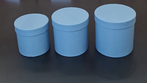 Cutii din carton cilindrice – Albastru prăfuit 3/set