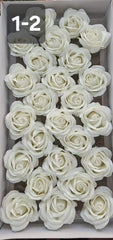 Trandafiri din pastă de săpun alb pur – set 25 bucăți, 8cm