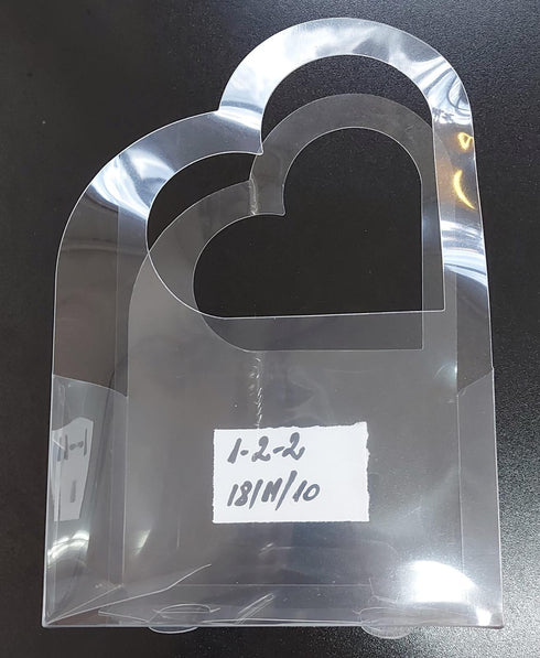 Poșetă Transparentă din Plastic cu Mâner – 10 buc/set, 18×11×10cm
