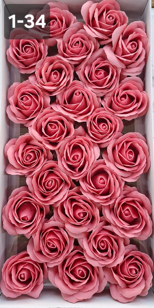 Trandafiri din pastă de săpun roz somon – set 25 bucăți, 8cm