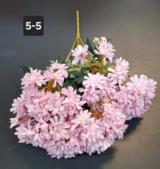 Buchet flori artificiale crizanteme roz pal - 48cm