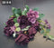 Buchet 6 trandafiri mov închis artificiali – 52cm, tije sârmă, material textil