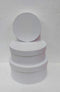 Set 3 cutii rotunde din carton – Alb