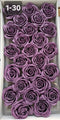 Trandafiri din pastă de săpun violet închis – Set 25 bucăți, 8cm