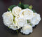 Buchet artificial cu trandafiri ivory și flori crem – 48cm