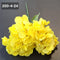 Buchet cu hortensii artificial galben din material textil - 42cm
