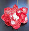 Flori Crăciun roșii cu perle – flori decorative festive 10/set