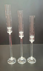 Set 3 Sfeșnice Acryl Transparente cu tub acrilic – 50/55/60cm