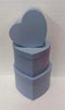 Cutii din carton în formă de inimă, bleu – set 3 bucăți