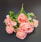 Buchet artificial cu trandafiri somon și accente florale – 42cm