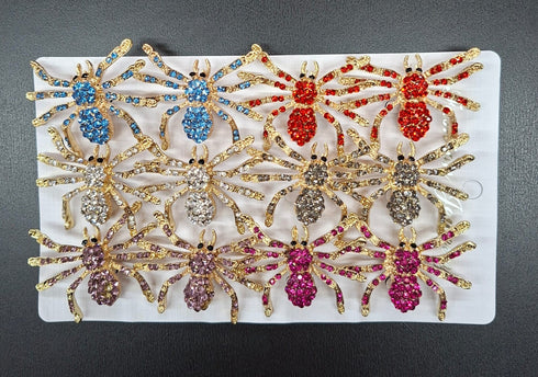 Broșe Păianjen cu Strasuri – Accesoriu Fashion Statement Multicolor 12/set
