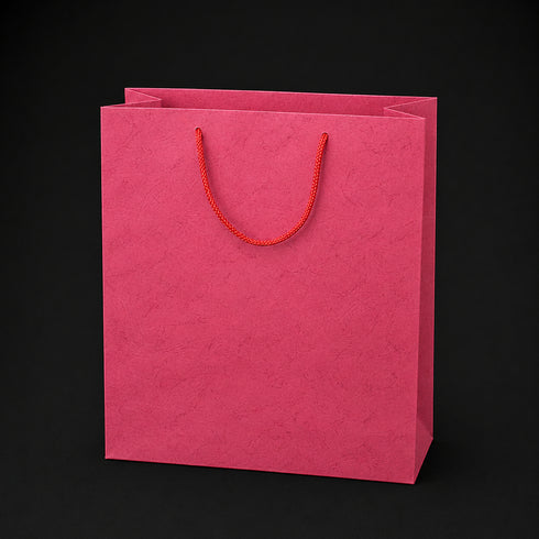 Set 12 pungi cadou fuchsia cu mânere din șnur - 38x28cm