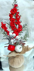 Aranjament Decorativ de Crăciun cu Fructe Roșii și Decor Festiv - 30cm