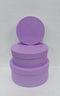Set 3 cutii rotunde din carton – Mov deschis