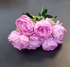 Buchet bujori artificiali roz – 7 flori, aspect natural 40cm