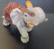 Figurină decorativă elefant din rășină crem cu ornamente bordo 25x21cm