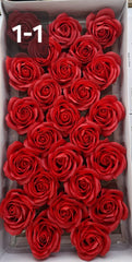Trandafiri din pastă de săpun roșu clasic – set 25 bucăți, 8cm
