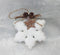 Ornament Crăciun fulg pufos alb cu stea și conuri naturale - 13cm